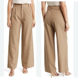 Blu Pepper Nordstrom Pin Stripe Trouser Slacks Beige Pants Wide Leg XL